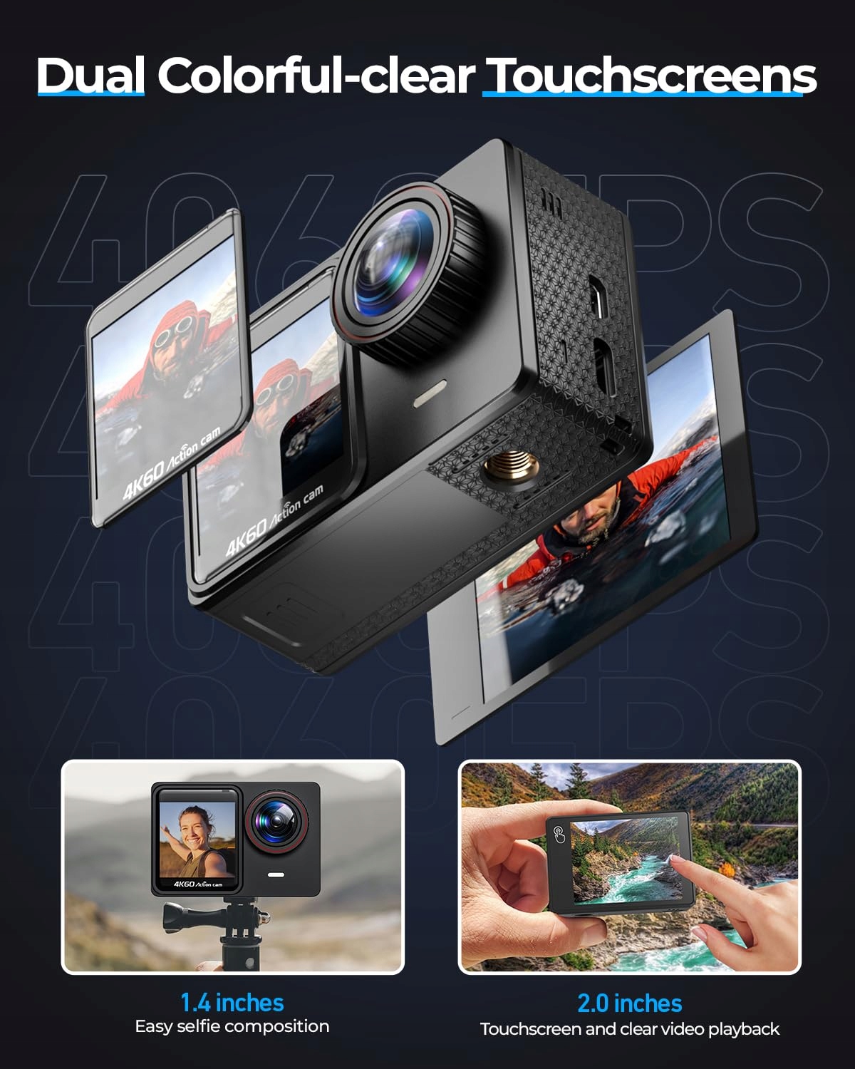 TIMNUT Kamera Sportowa 4K 60fps 8X Zoom 24MP WiFi 64GB — miniatura 2