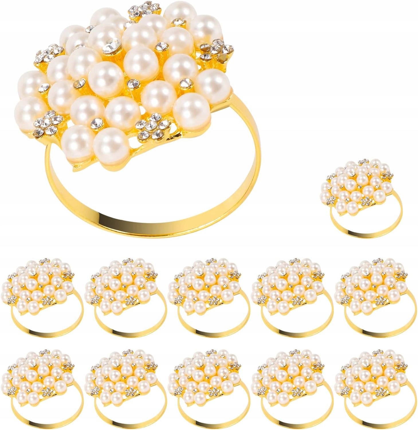 12 ks Perlové dekorační kroužky na ubrousky