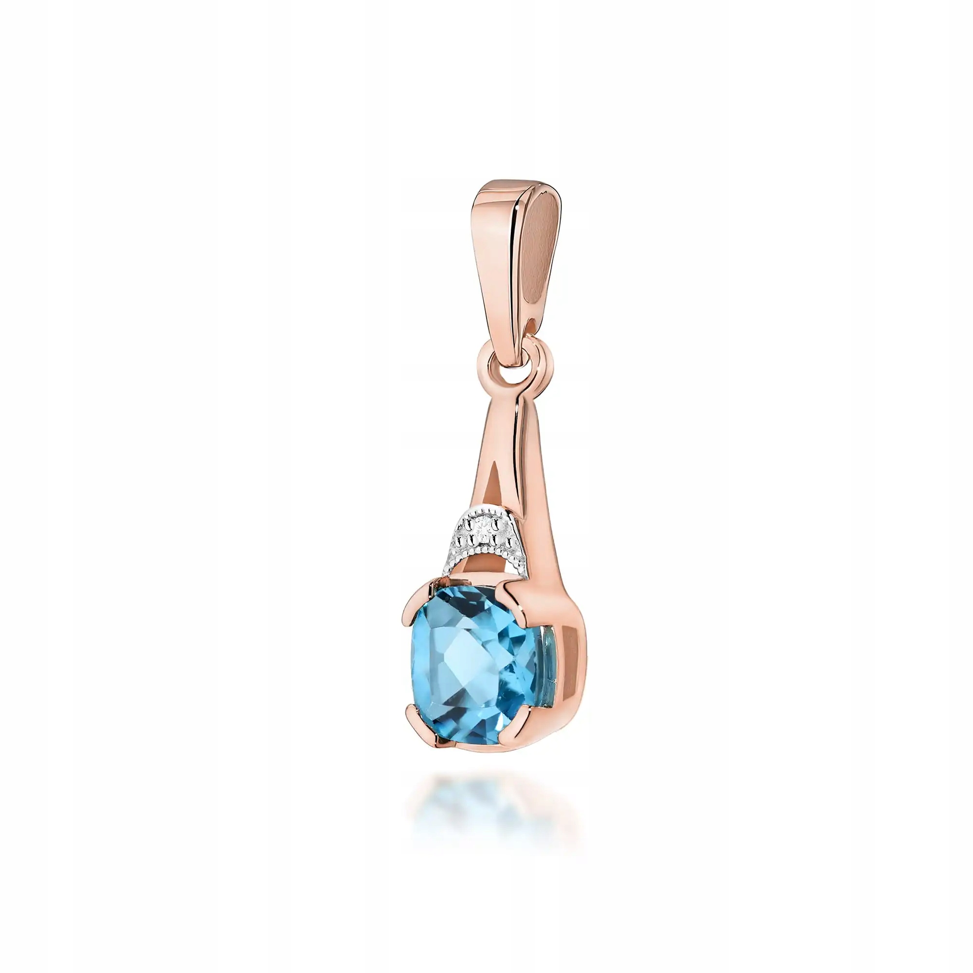 Zlatý přívěsek 585 s topazem 1,10 ct růžové zlato elegantní jako dárek 14kt