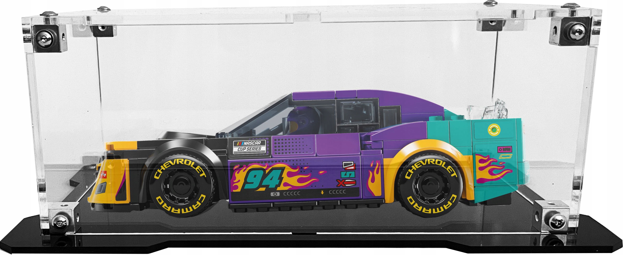 Vitrína s černou základnou pro sadu Lego 76935 Chevrolet Camaro ZL1