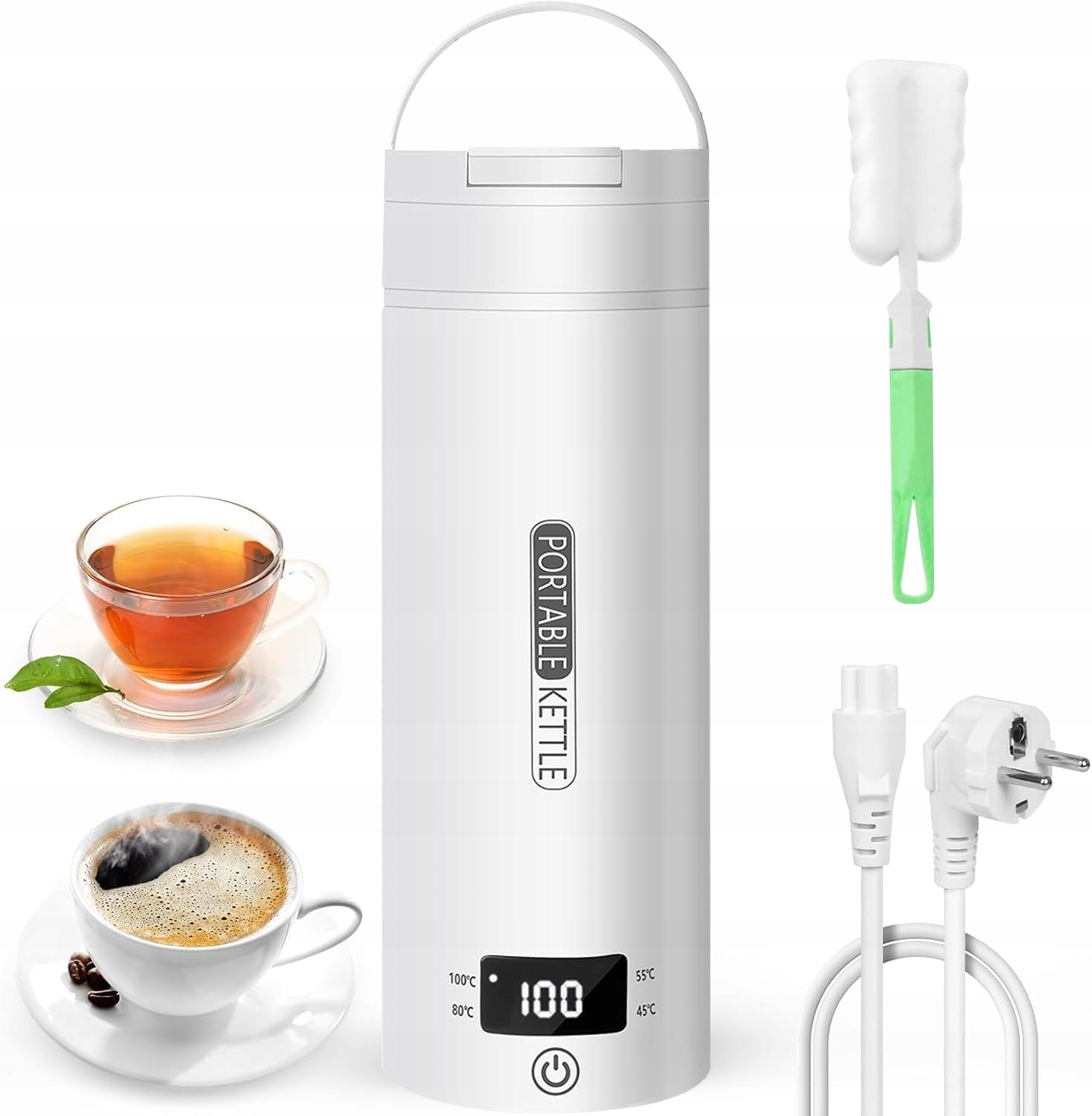 Turystyczny Mini Czajnik Termos Elektryczny Thermal Mug 500ml 300W 3W1