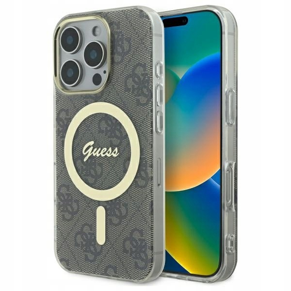 Oryginalne etui Guess iPhone 16 Pro 6.3" brązowy pokrowiec plecki MagSafe