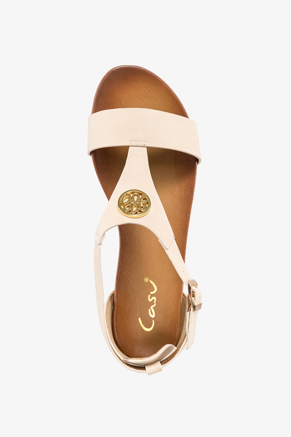 LEKKIE SANDAŁY DAMSKIE Z MODNĄ OZDOBĄ PŁASKIE Z ZAKRYTĄ PIĘTĄ NA LATO r 37 Rozmiar 37