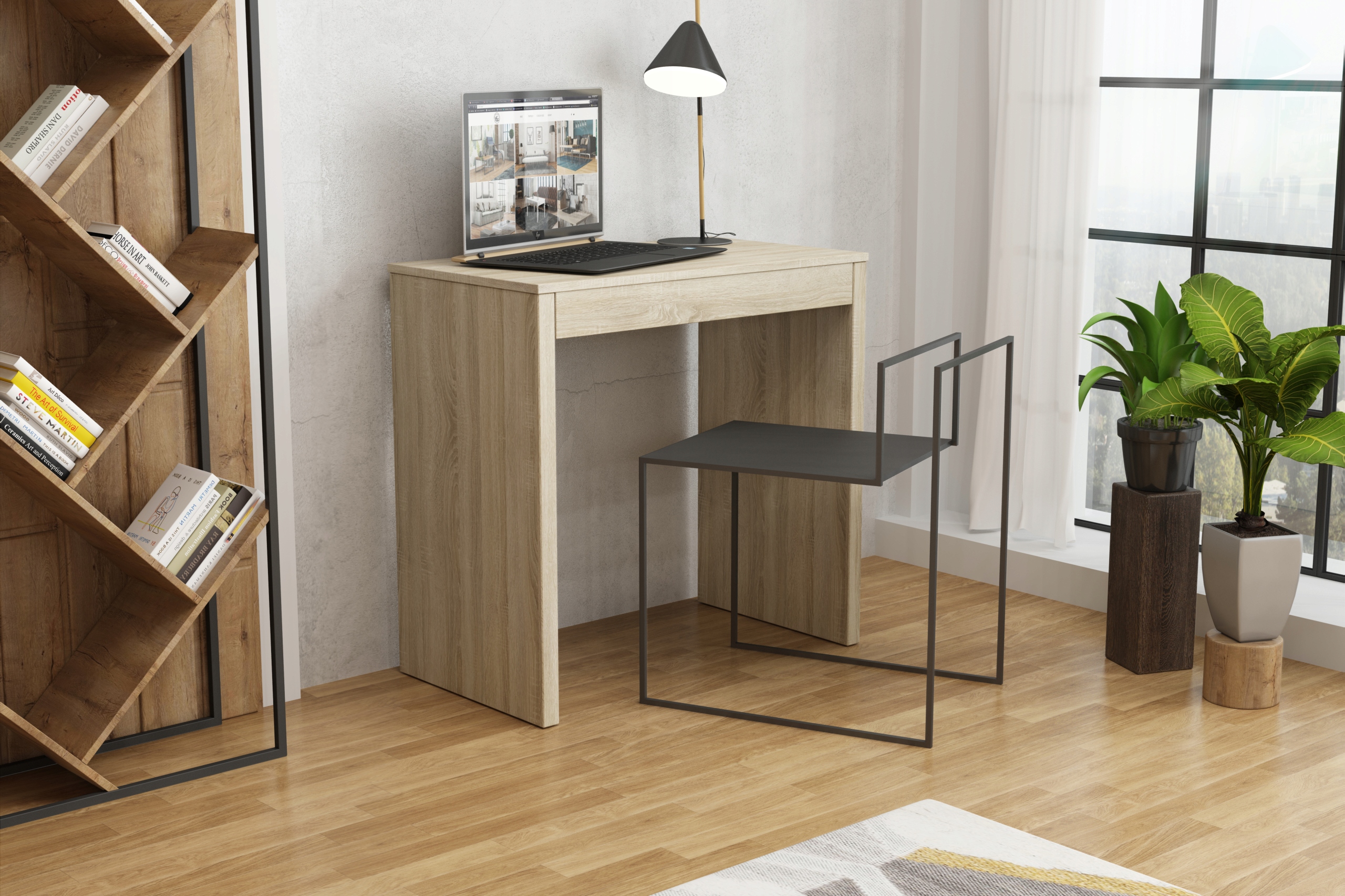 

Tanie małe biurko toaletka 80 cm sonoma biały