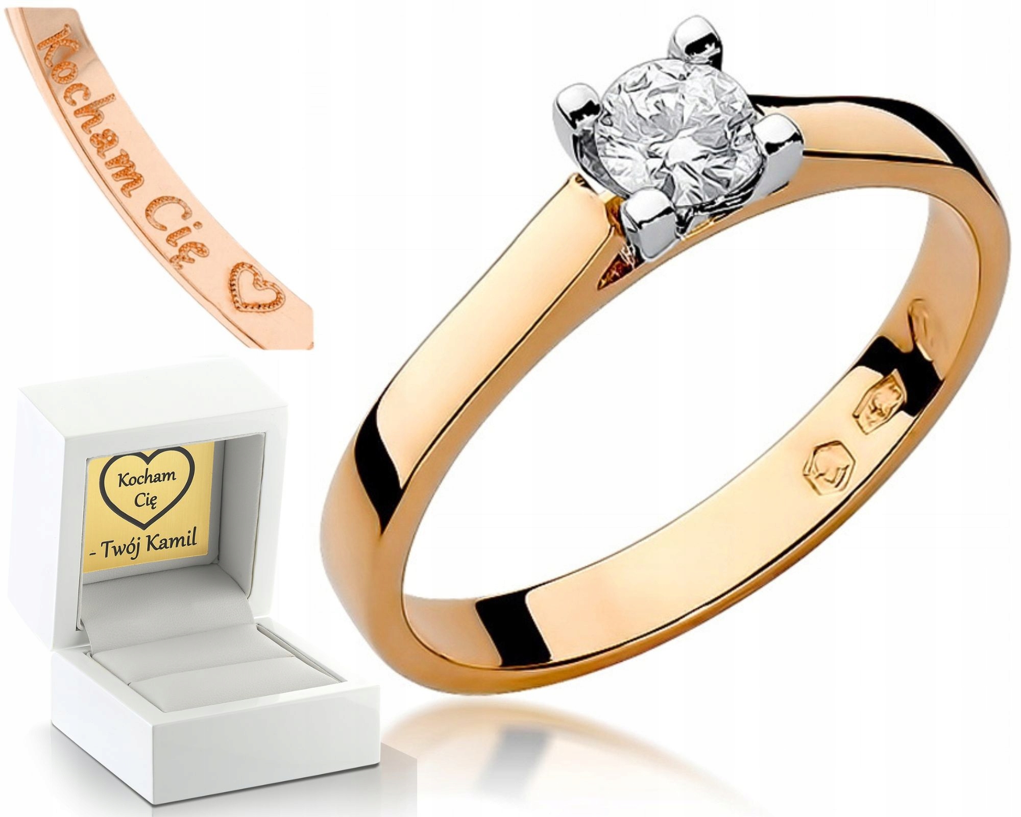 Růžové Zlato Prstýnek Brylant 0,25CT 585 Obchod