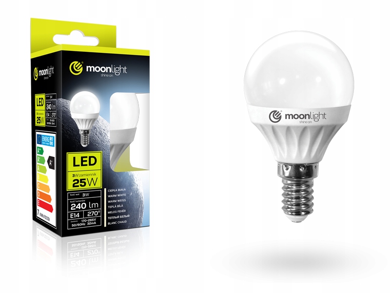 

Moonlight Żarówka Led G45 3W Ciepła E14 240lm