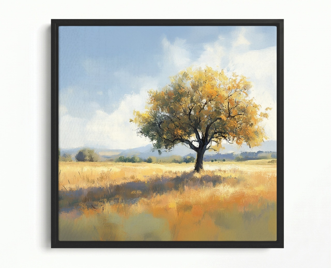 Obraz Rám American Box Krajina Plenér Strom Lúka Jar 60x60