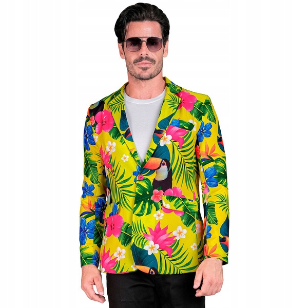 Pánský Sako Žlutý Havajský Tukan Převlek M