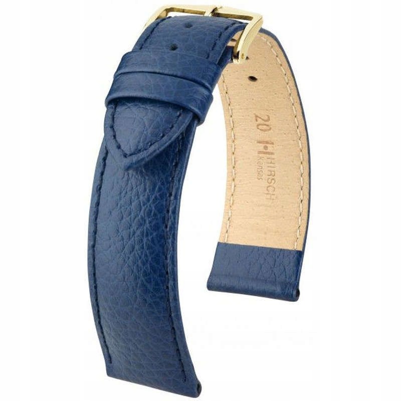 Modrý kožený opasek 14 mm Hirsch Kansas