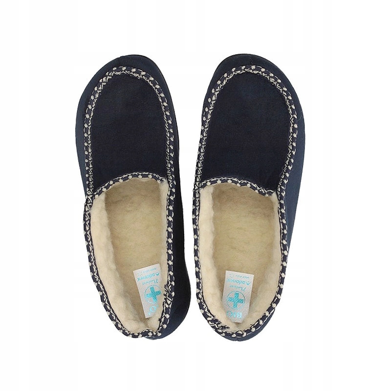 Tmavě modré zateplené pantofle Adanex 17010