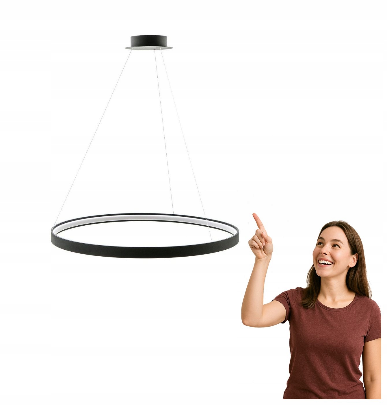 Led závesná lampa Circle 78 LA0721/1 Bk Zuma Line