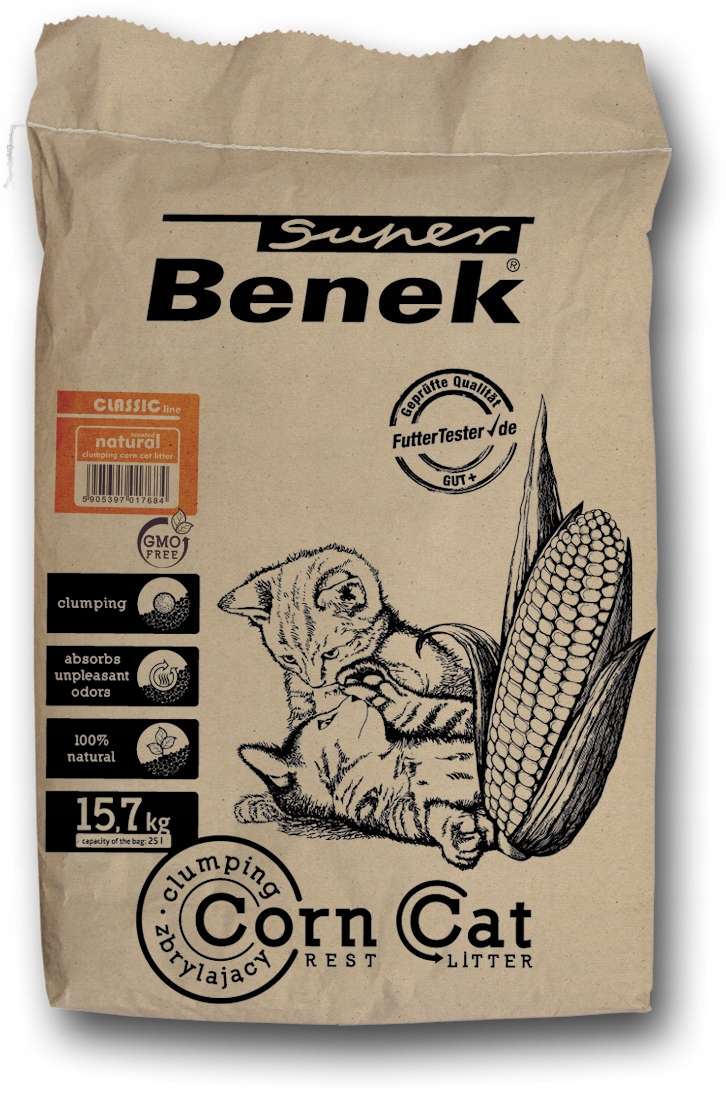 Żwirek dla kota Benek Corn Cat Classic Naturalny 25 L