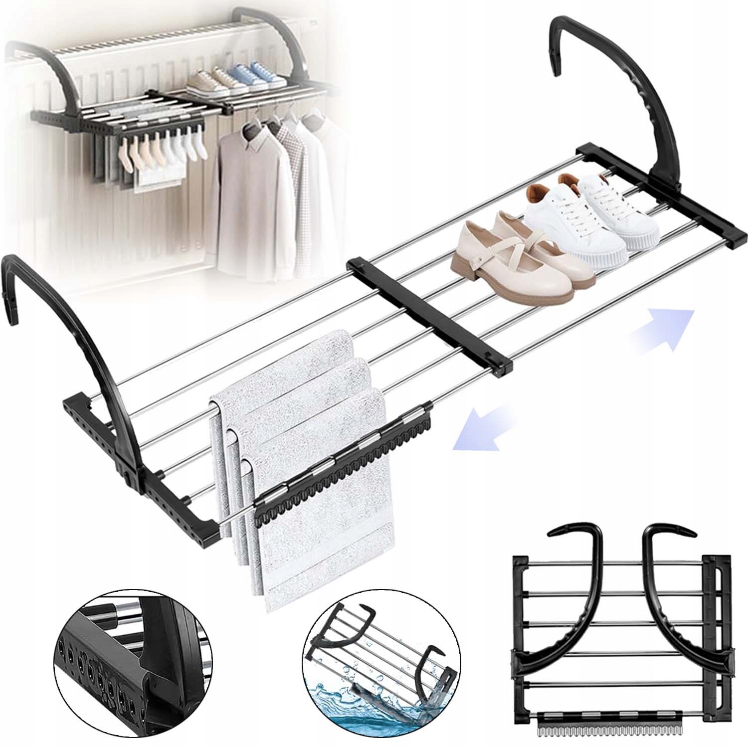 Levně Sušák Na Prádlo Radiátor Balkon Radiátor Zahrada Skládací Závěsná Malá