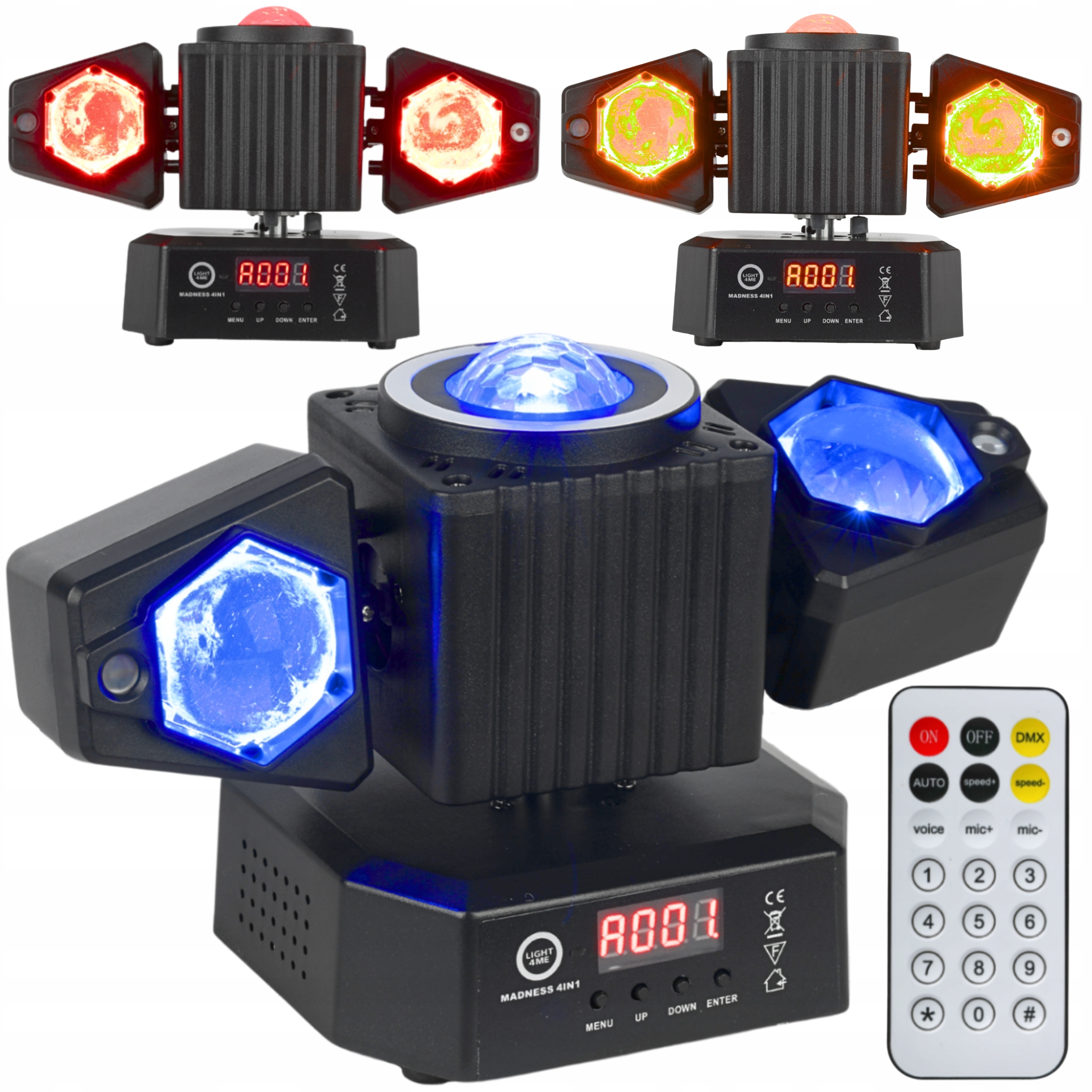 Led Světelný Multiefekt Rgbw 4V1 Efekt Beam Ring 2X Laser Magic Ball