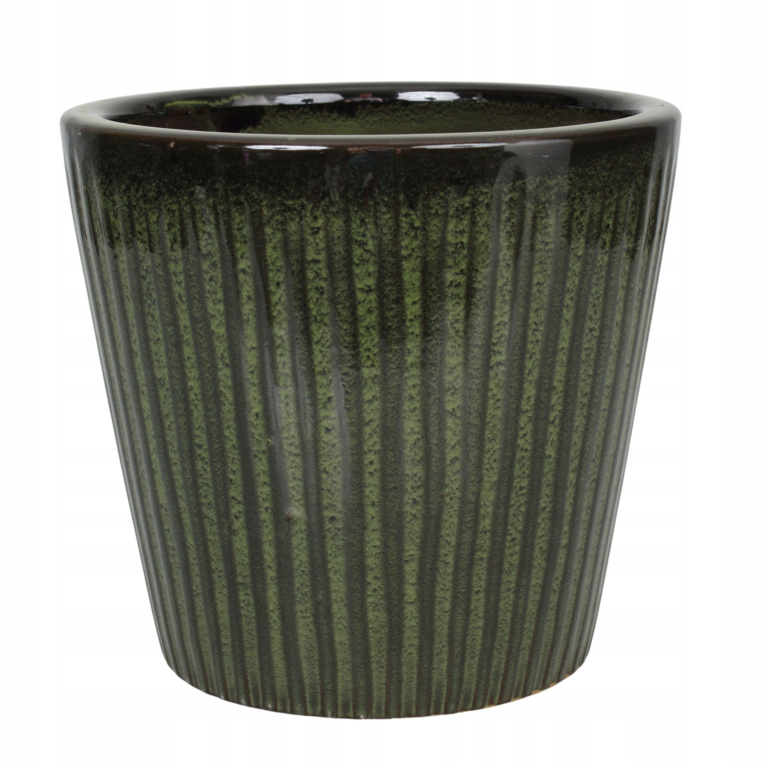 Donica ceramiczna mrozoodporna szkliwiona zielona H:26x29,5cm