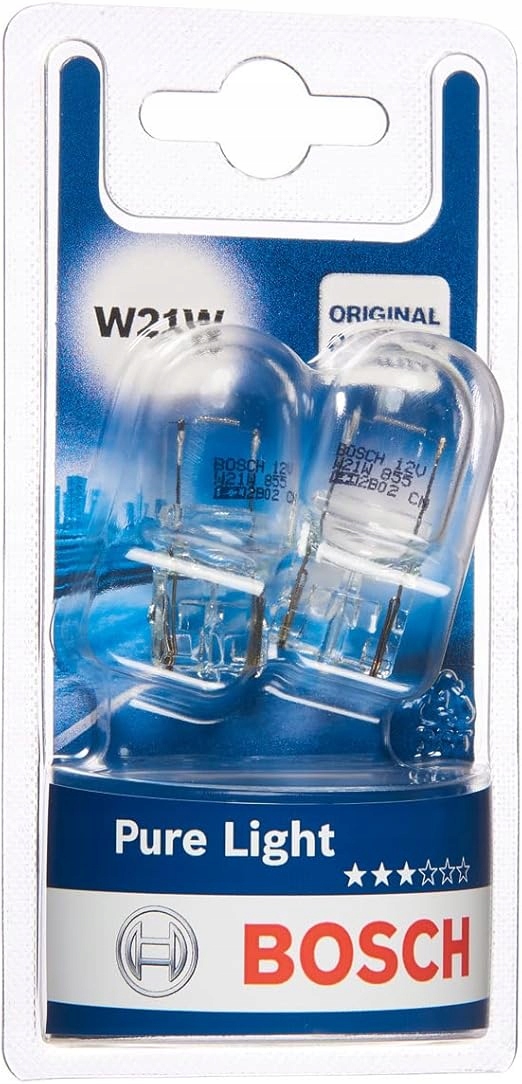 2x Żarówka Bosch W21W 12V 21W całoszklana blister