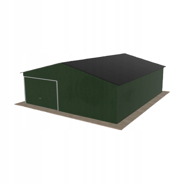 Plechová garáž 7x8 m jednopolohová, dvoupolohová, zelená