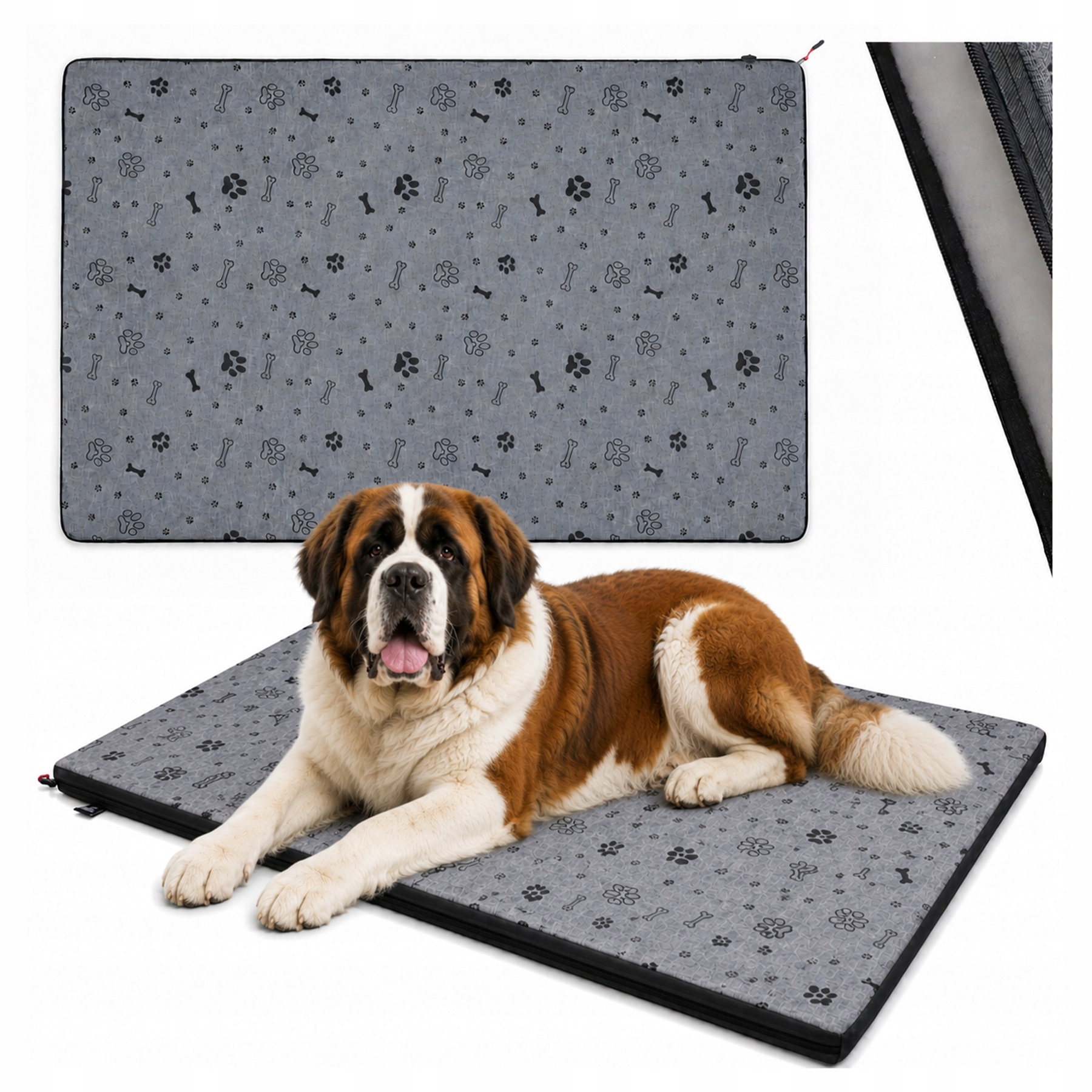 Voděodolné Pelíšek Matrace Pro Psa 120 x 90 cm Velké Potah XXL Se Zámkem
