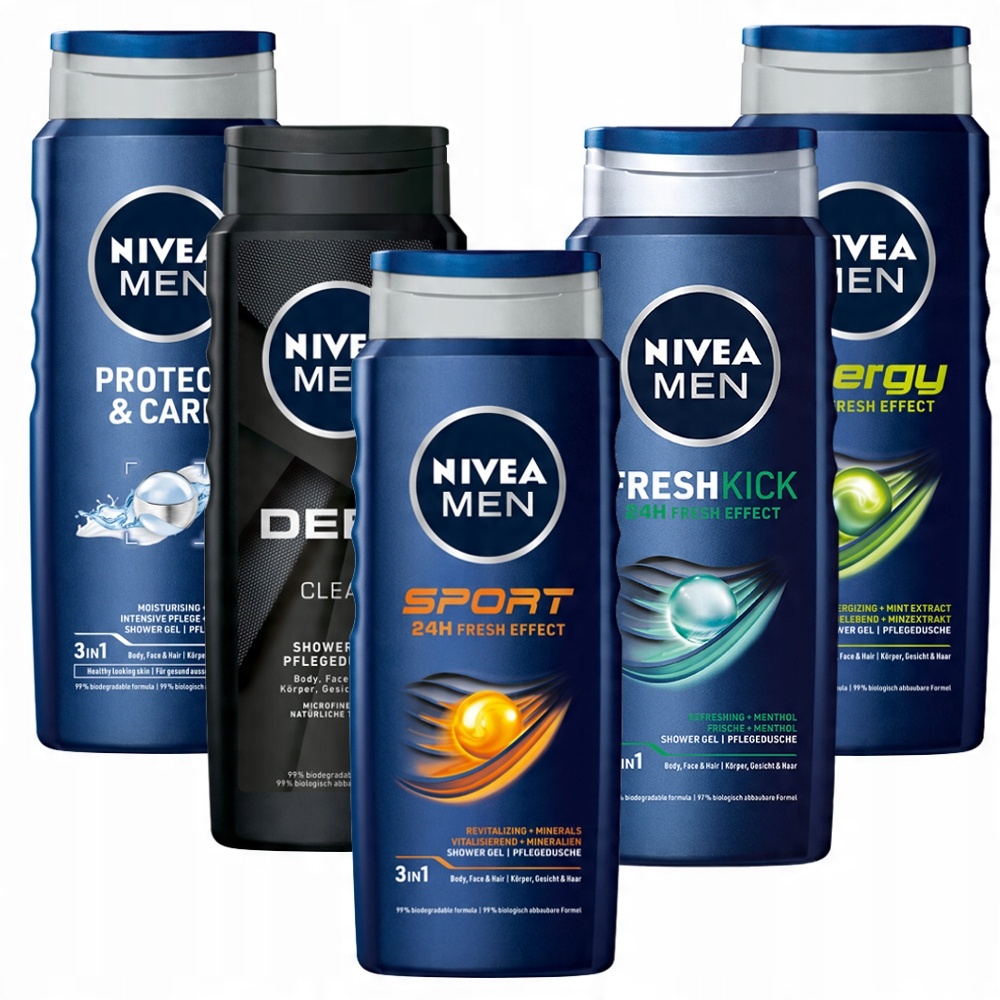 

Nivea Men żel pod prysznic męski zestaw 5x500ml