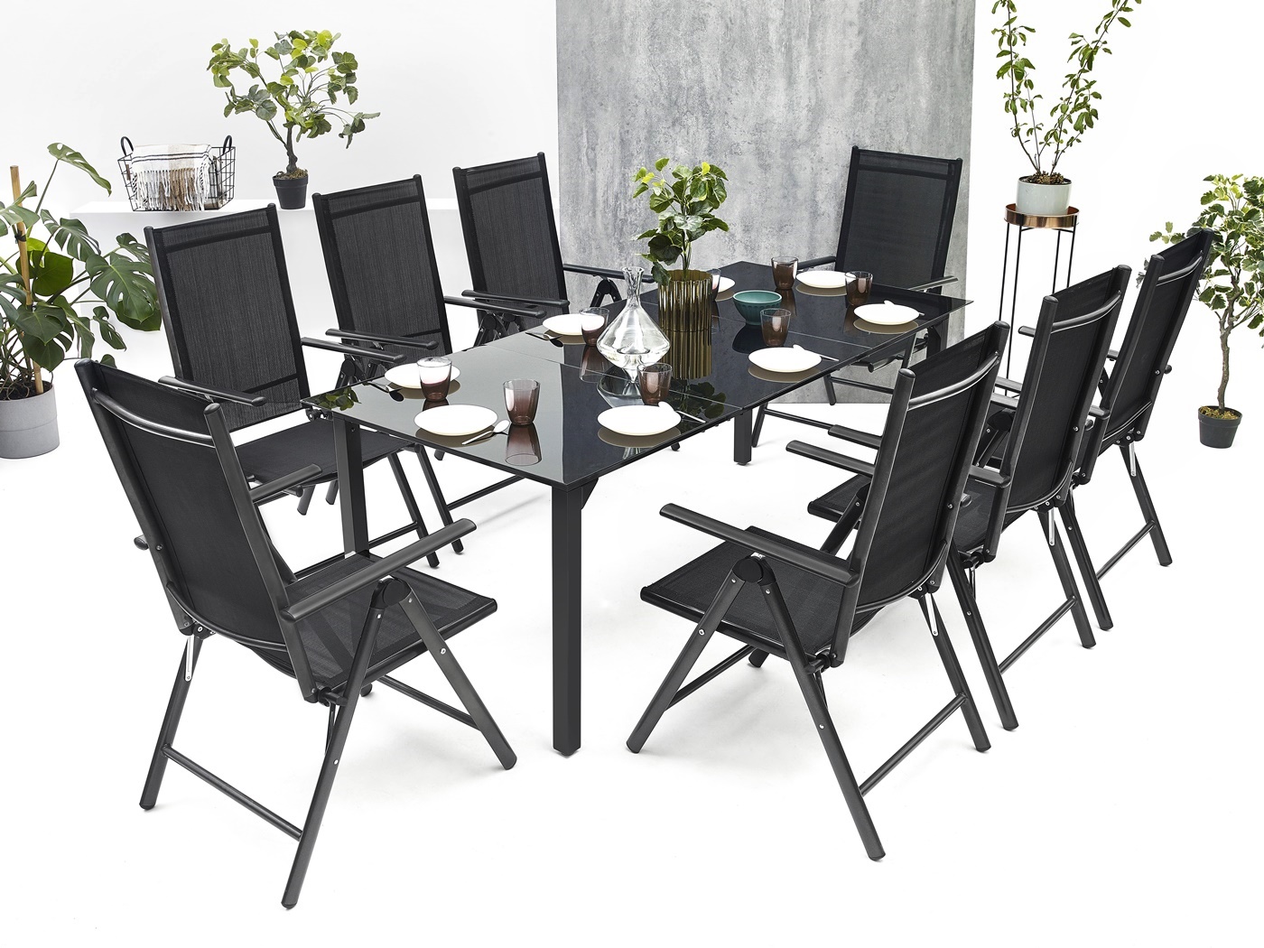 KOMPLET MEBLI OGRODOWYCH NA TARAS STÓŁ + 8 KRZESEŁ