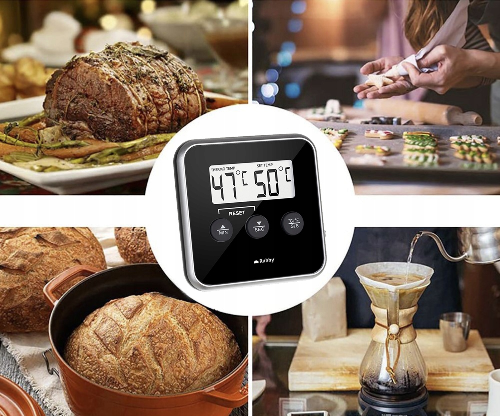 Termometr do Piekarnika Lodówki Kuchni Sonda Timer Marka Ruhhy