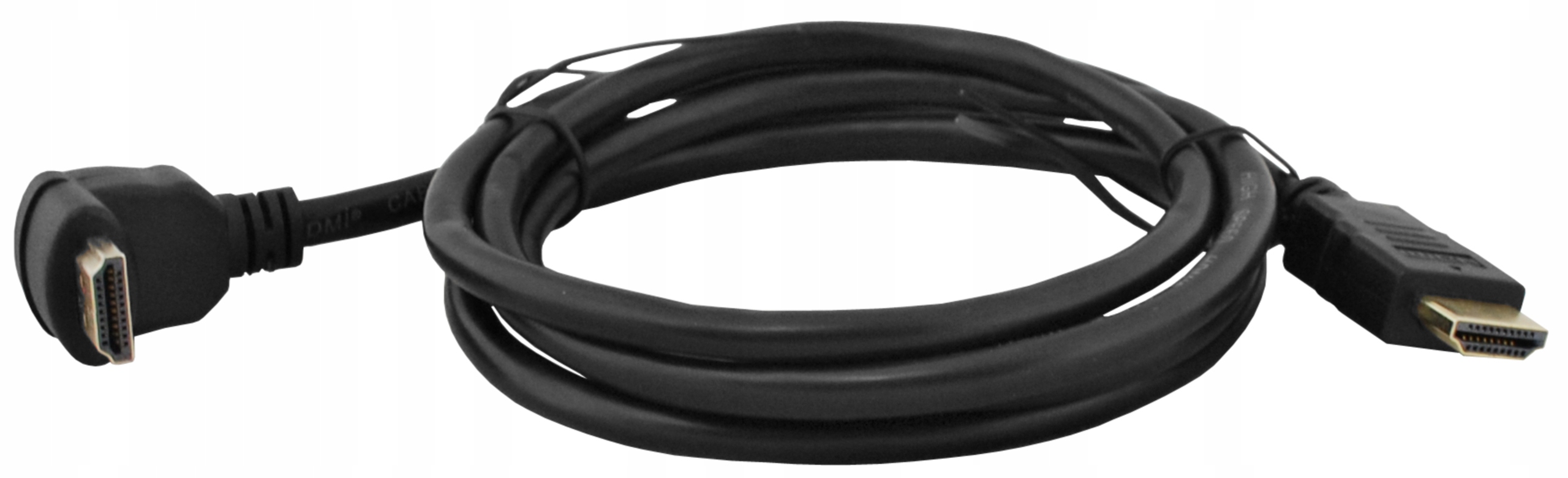 KABEL HDMI WTYK KĄTOWY - HDMI WTYK PROSTY 1,5M HQ Złącza HDMI - HDMI