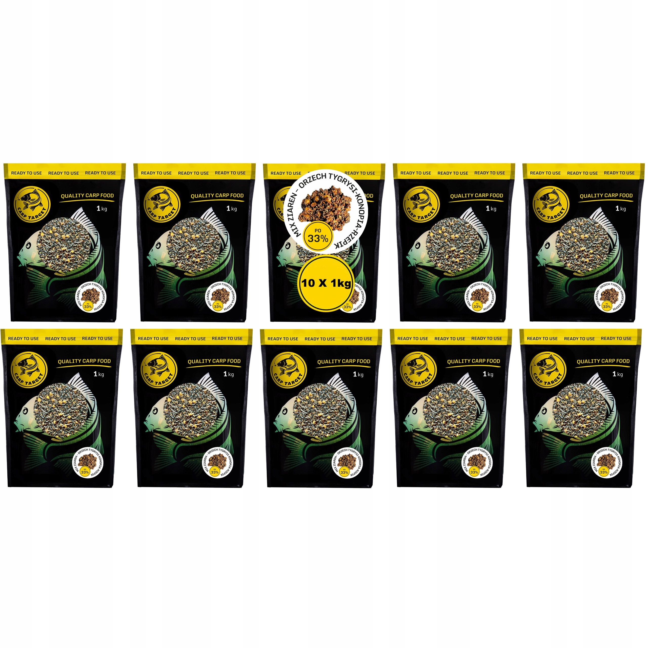 Tygří ořech Konopný Řepík Miz Zrna Návnada 10 kg (10 x 1 kg) Carp Target