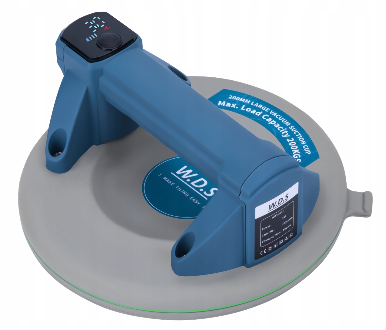 Przyssawka akumulatorowa 200mm 200kg Usb-c WDS2691