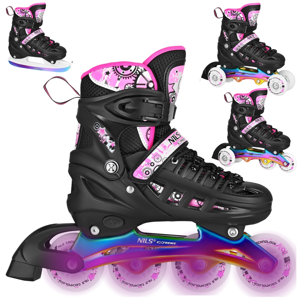 Brusle 2v1 4v1 Kolečkové Brusle Rekreační Brusle Na Led s regulací Kolečkové Brusle pro dítě 35-38