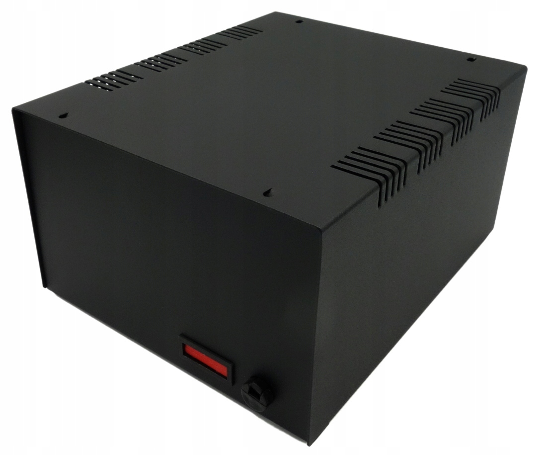 Obudowa metalowa T59 Czarna wentylowana z bezpiecznikiem 160x190x100mm