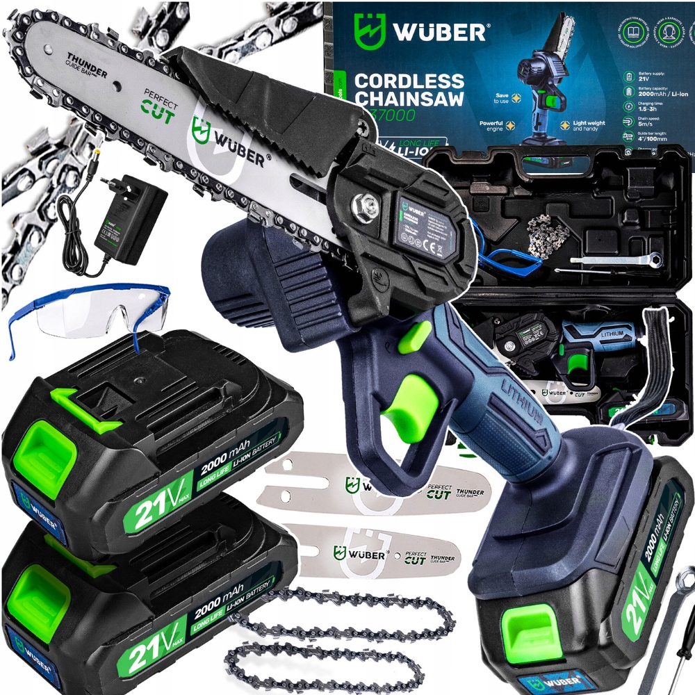 aku řetězová pila Mini pilka na větve 2xAKU 2xVODIČ