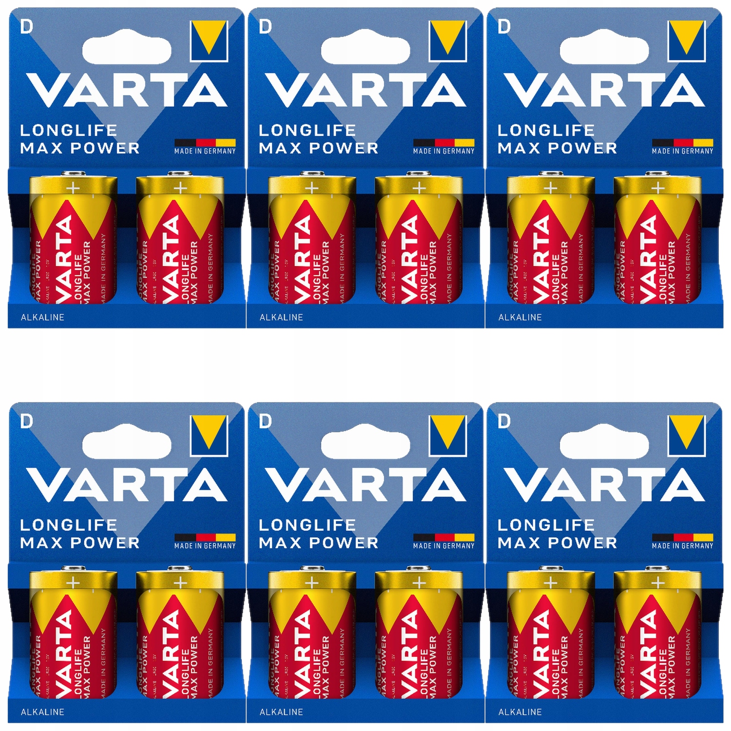 Varta LL Max D Alkalická baterie LR20 pro svítilnu a rádio 2ks x6
