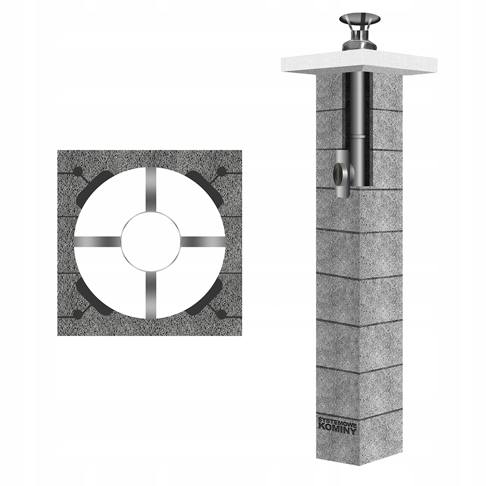 Komínový systém Inox K fi 80 10 m turbo náplň plyn kyselina kompletní sada