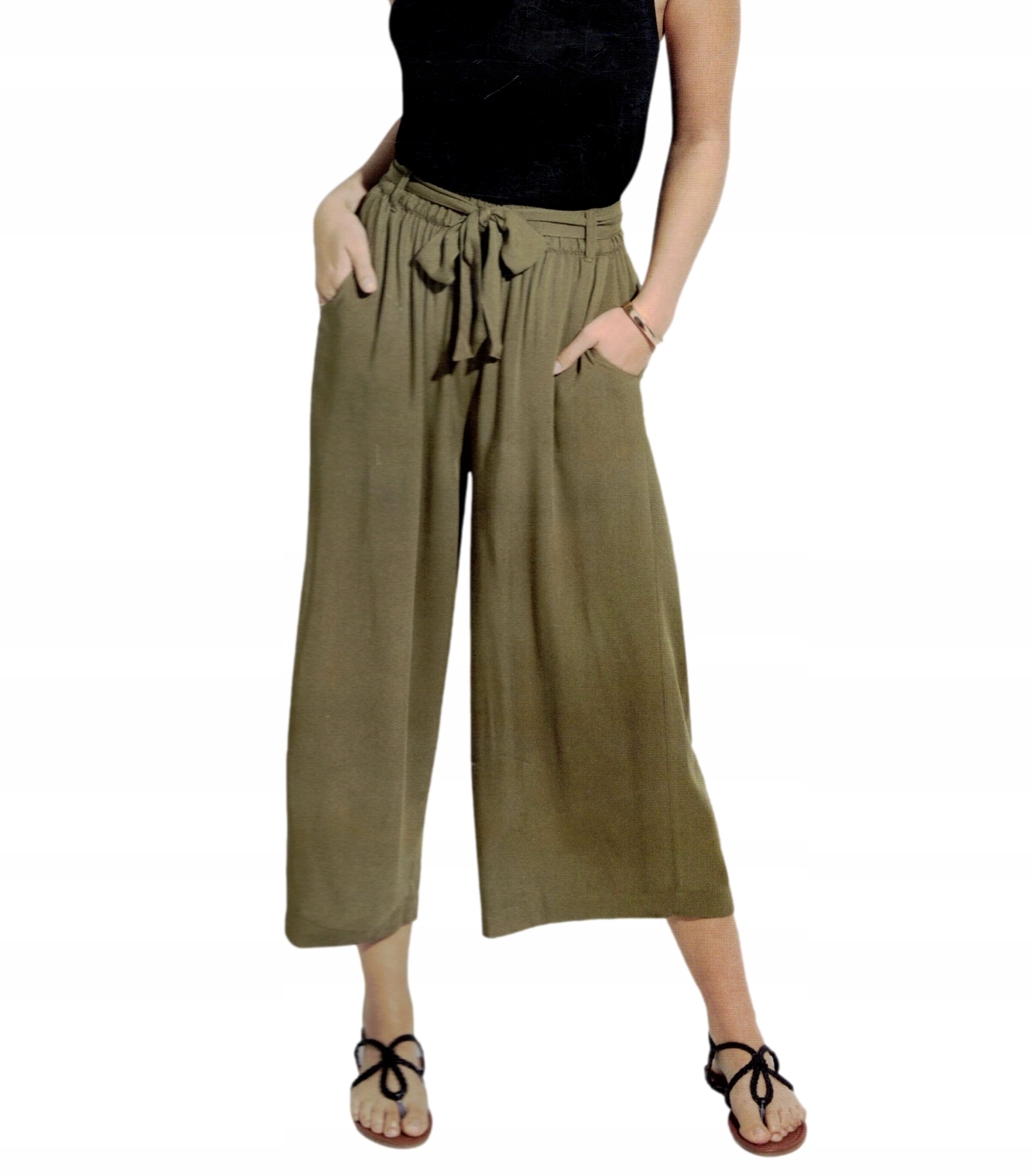 

Spodnie Spodenki 3/4 Damskie luźne Khaki *L Bp