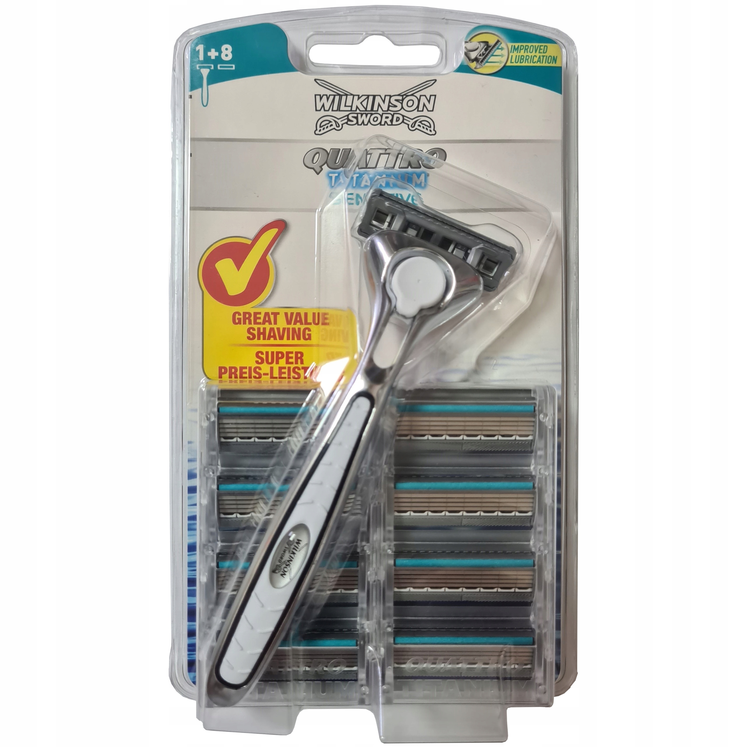 

Zestaw Wilkinson Quattro Titanium 9x Wkłady+Rączka