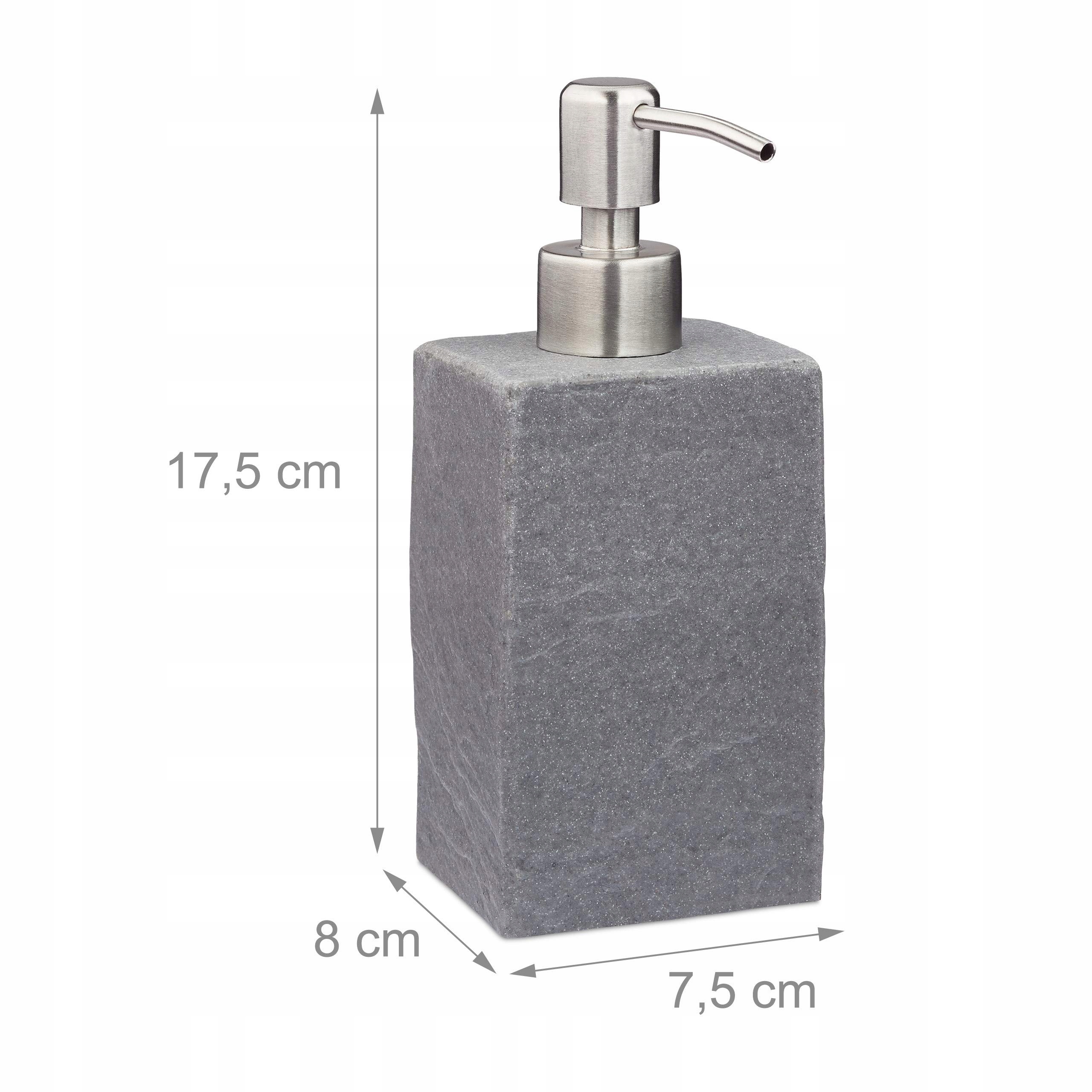 Dávkovač Relaxdays 200 ml šedý Elegantní do koupelny Kuchyně