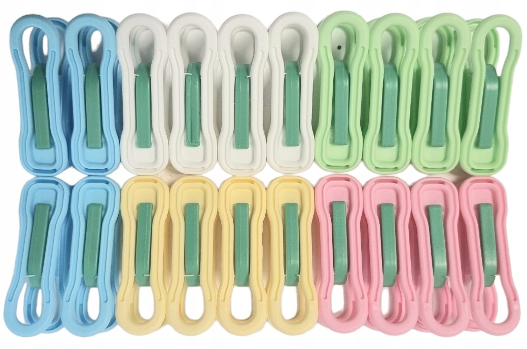 KLAMERKI SPINACZE DO PRANIA BIELIZNY UBRAŃ 20 SZT ŻABKI PLASTIKOWE KOLOROWE