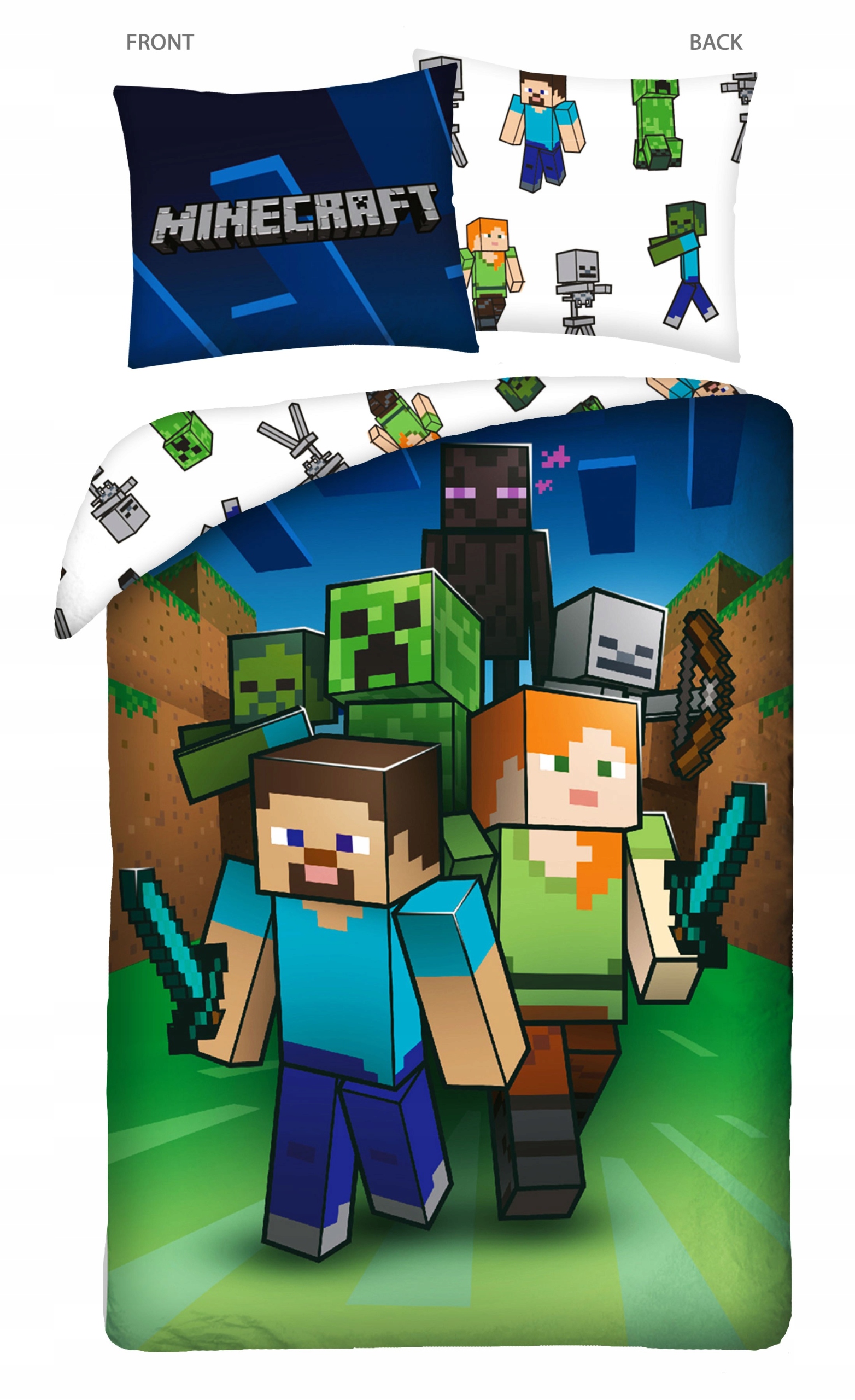 

Pościel Bawełniana 160 X 200 CM Minecraft