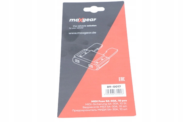 MAXGEAR BEZPIECZNIKI PŁYTKOWE MIDI ZESTAW 5A-30A KPL 10 SZT Marka MaxGear