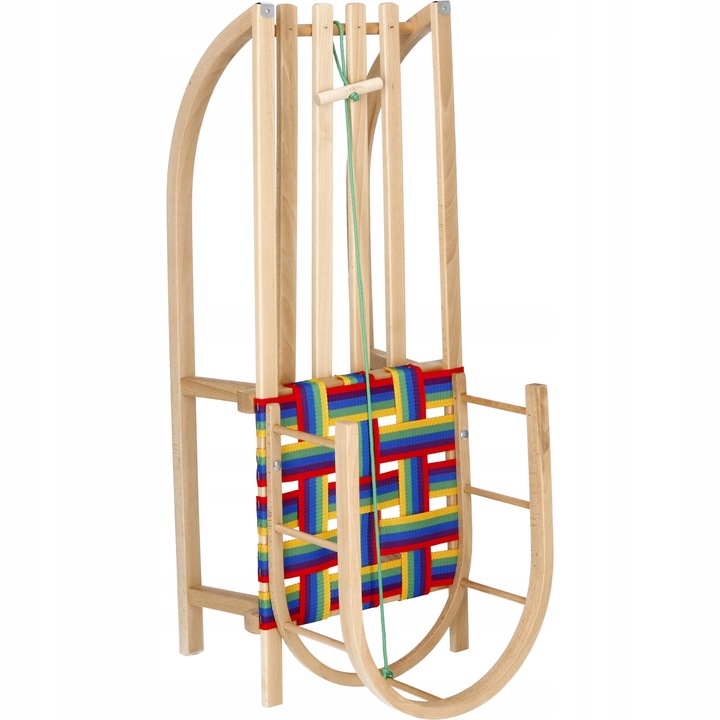 Sanki drewniane bukowe tradycyjne dla dziecka sanka z oparciem sznurek