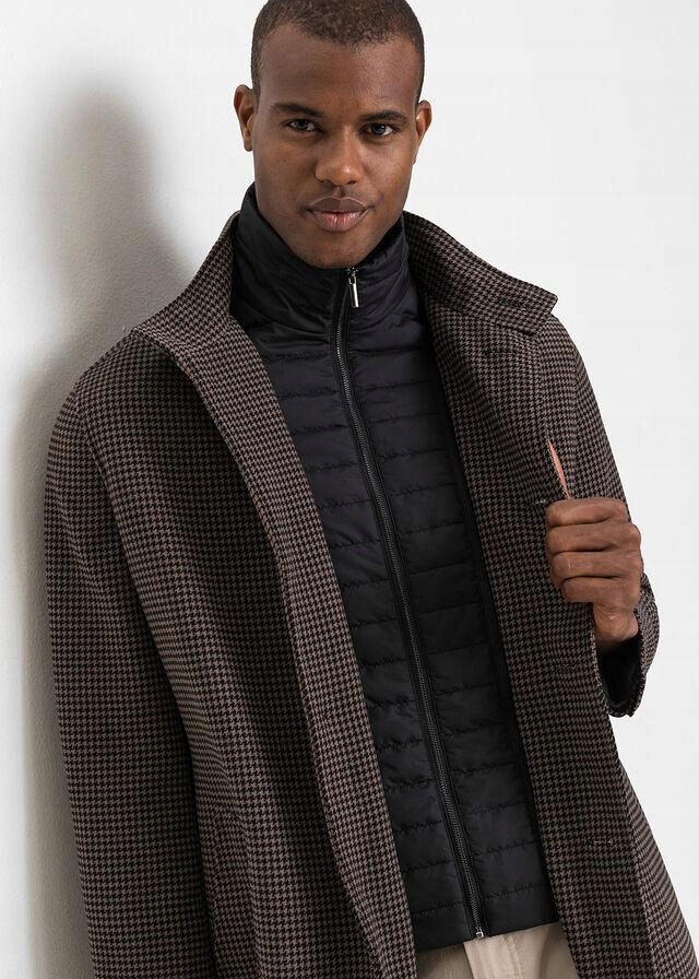 MĘSKI KRÓTKI PŁASZCZ Z ODPINANYM WIATROŁAPEM 50 Kolor brązowy