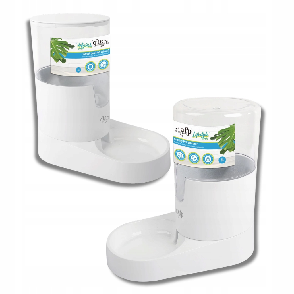 Zestaw poidełko dozownik na karmę wodę dla psa kota antypoślizgowy 3L