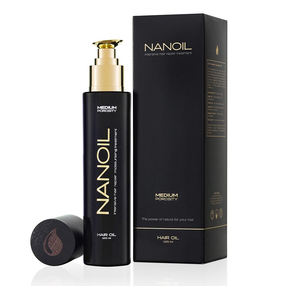Olej pre vlasy so strednou pórovitosťou Nanoil 100ml vyživujúci olej