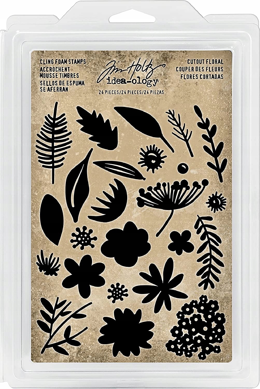 Pěnová razítka Tim Holtz Idea-Ology Floral 24 el