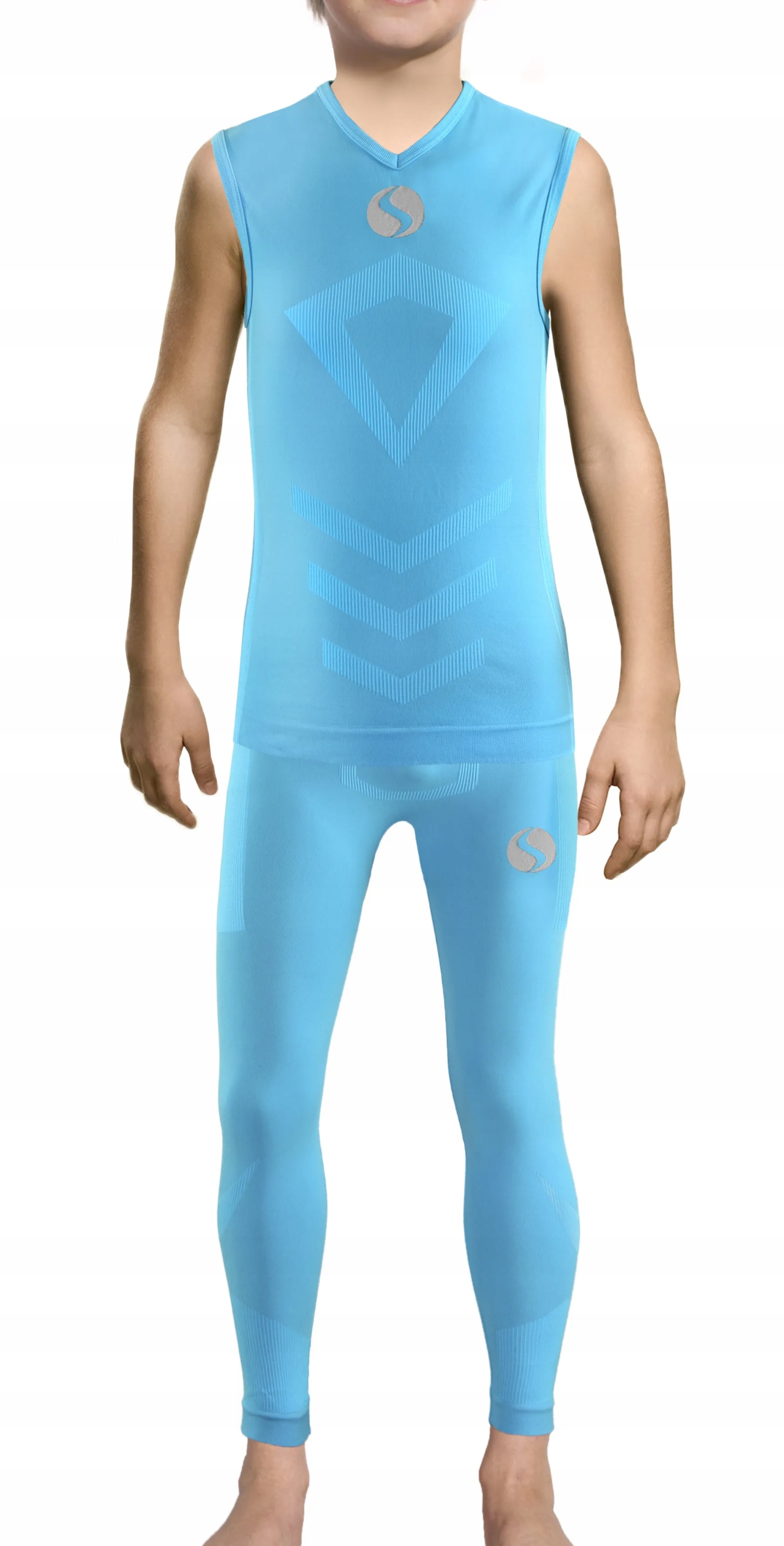 Sesto Senso Komplet Thermo chlapec bez rukou, délka kalhot Nebe 140-164 2XS/XS