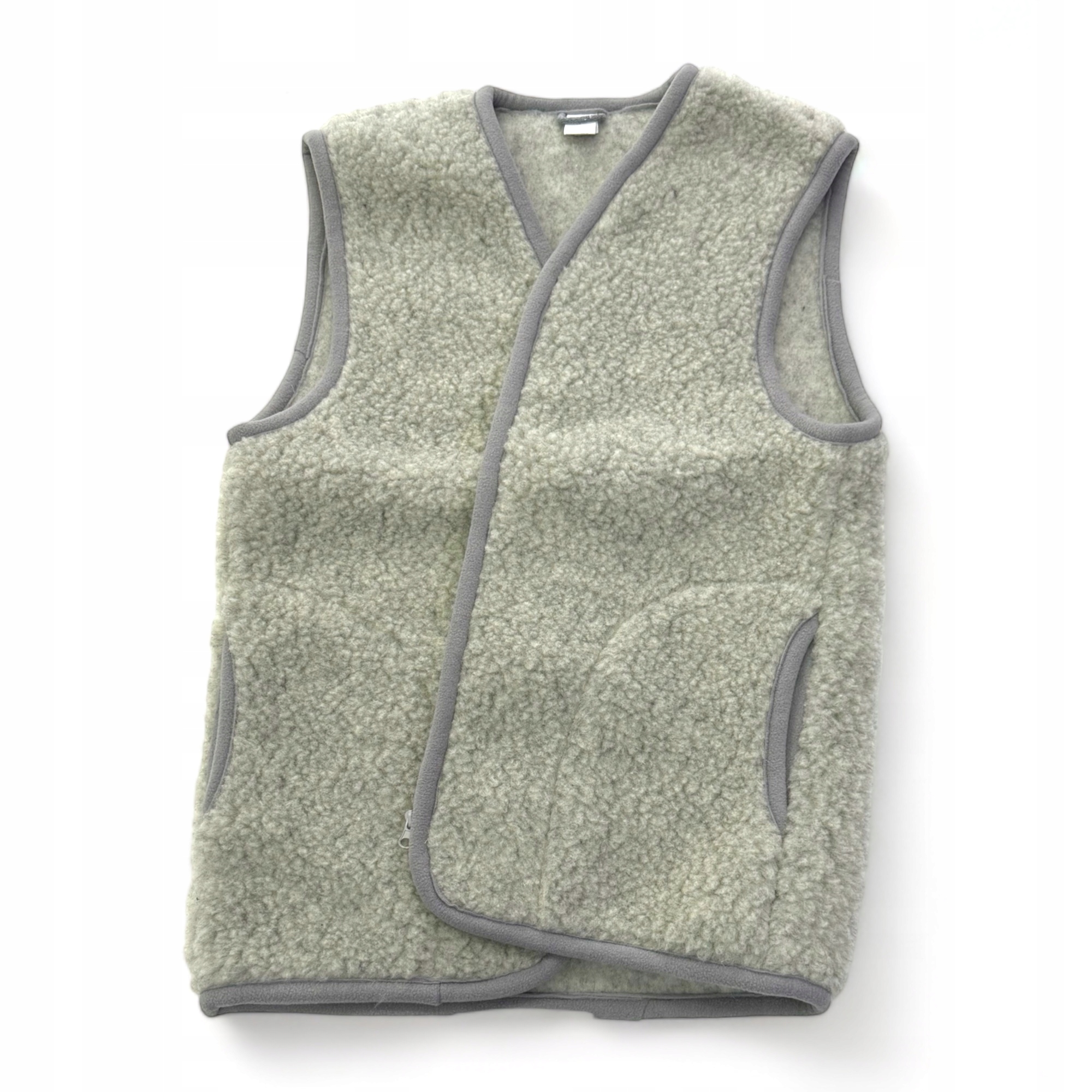 KAMIZELKA MĘSKA WEŁNA 100% MERYNOS 3XL SIWA Rozmiar 3XL