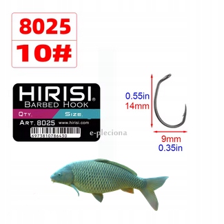 Haki karpiowe Hirisi Barbed Hook 8025 rozm. 10 5 szt. feeder method
