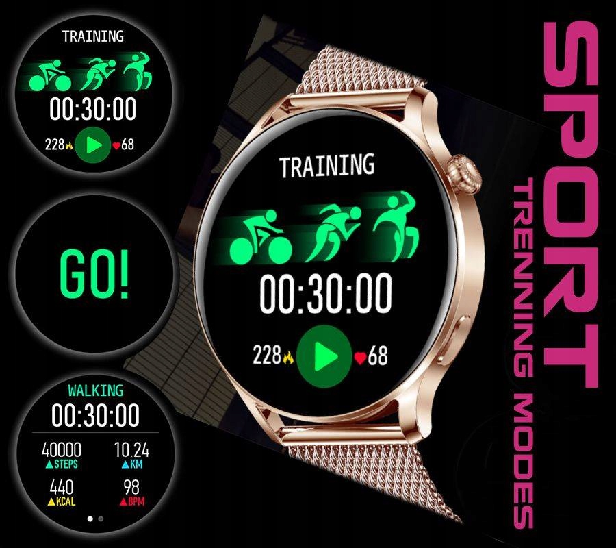 SMARTWATCH RUBICON RNCE81 PULS GŁOŚNIK MIKROFON Obwód nadgarstka 150-210 mm