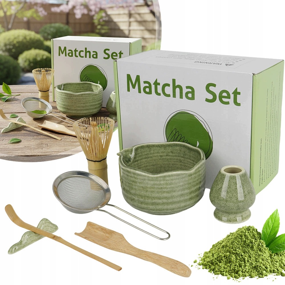 Bambusz Matcha Készítő Szett Habverő Kanál Chasen, Seprű 7IN1