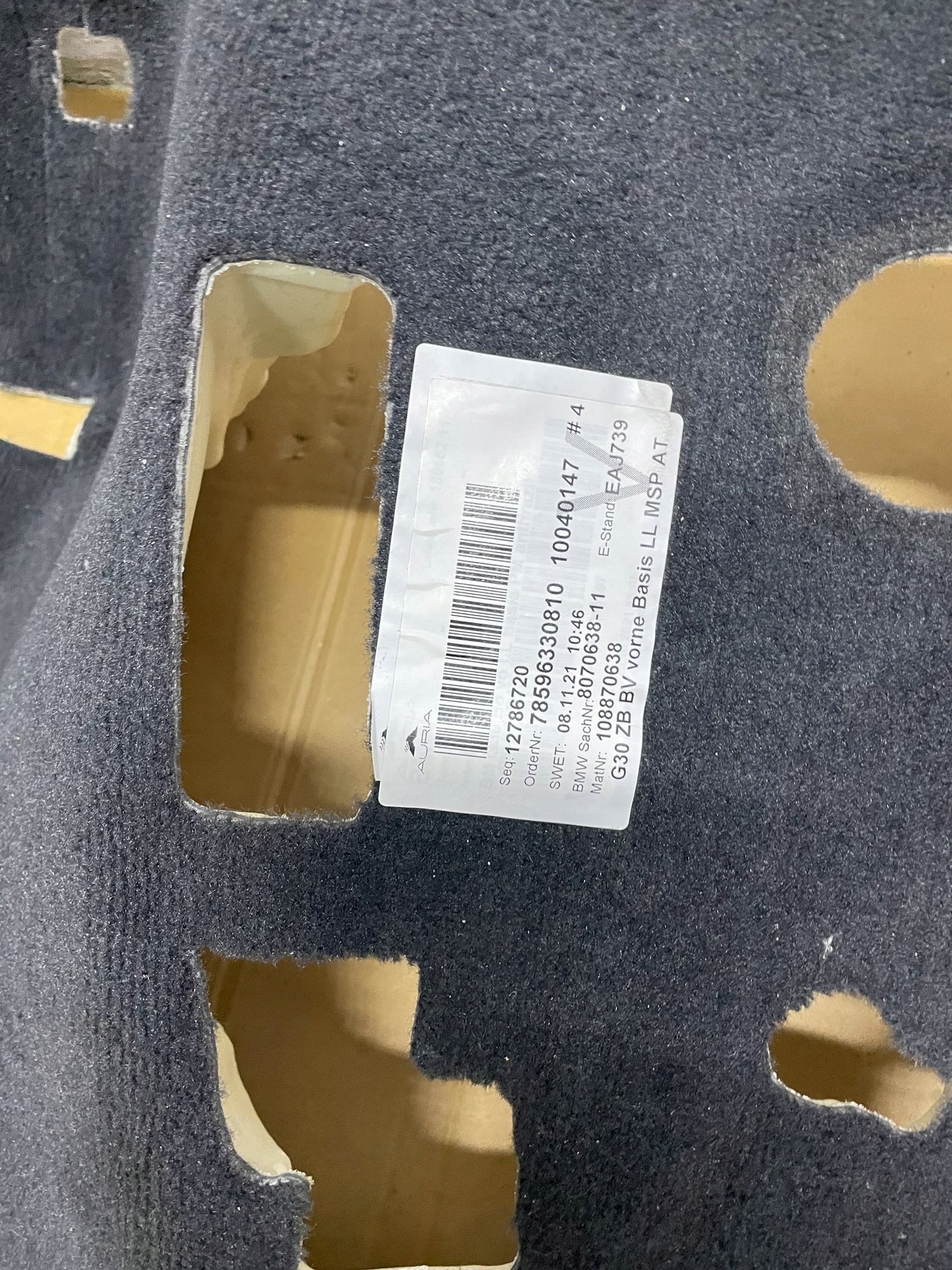 AUTOTEPPICHE des Bodens vorne BMW 5 G30